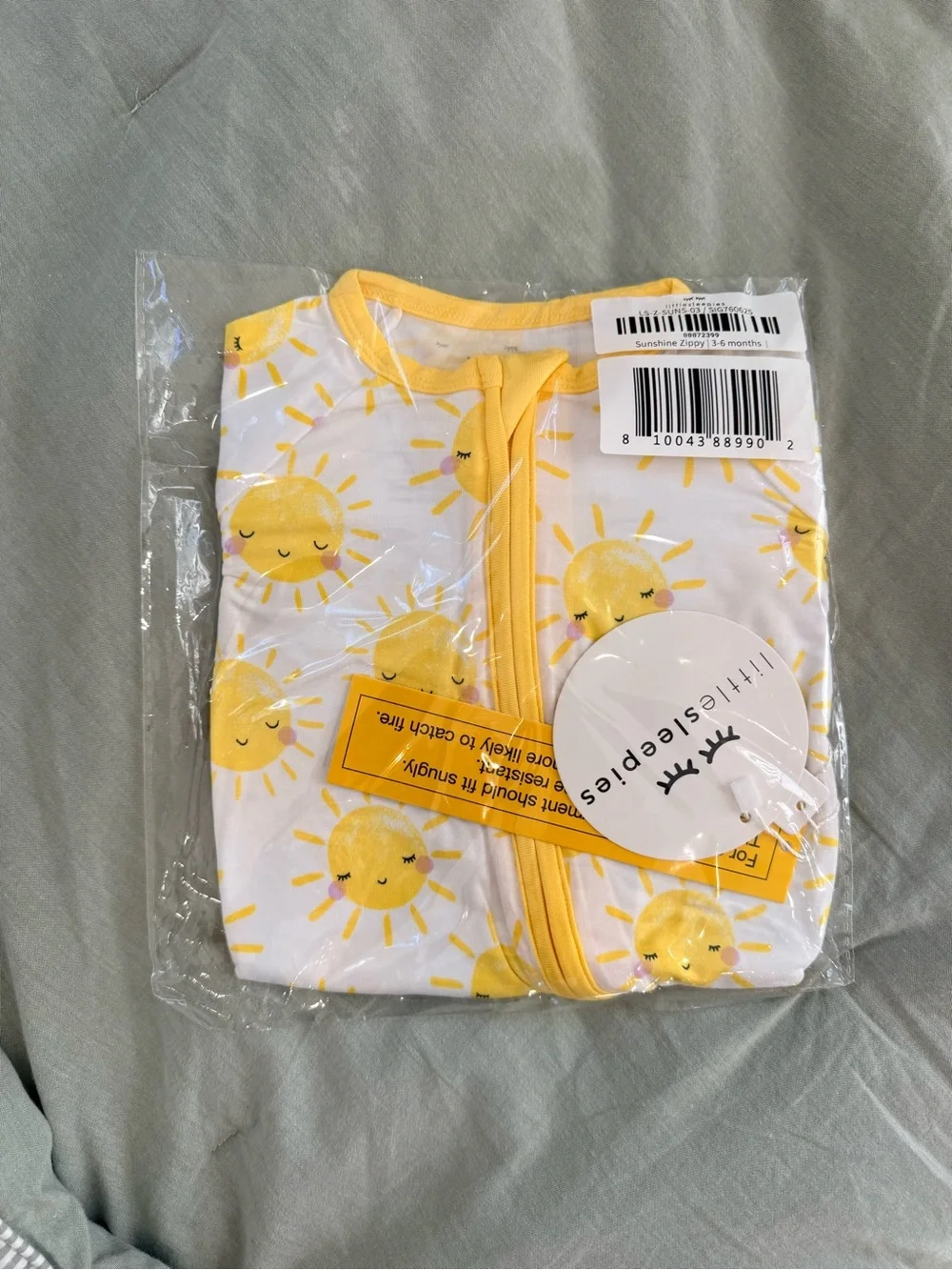 Little Sleepies Sunshine Zippy 3-6 months NWT Pajamas